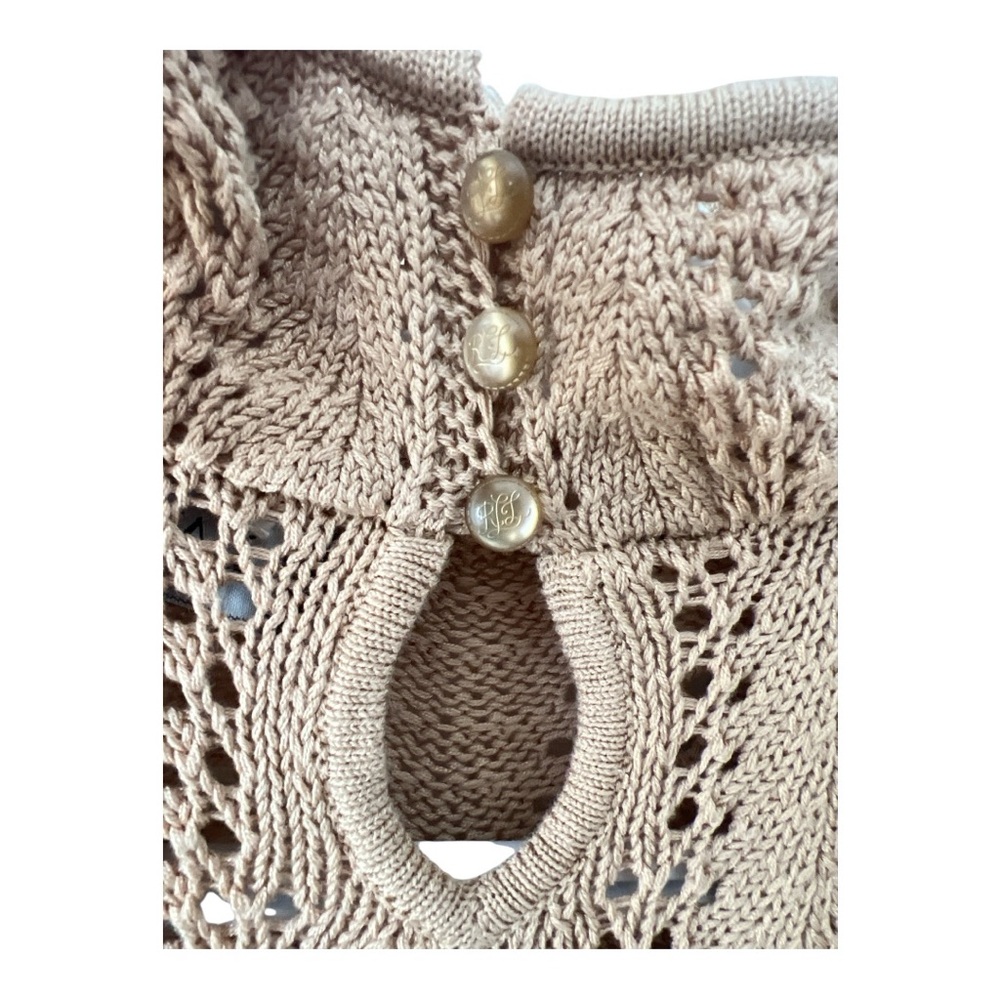 Lauren Ralph Lauren | Short Sleeve Pointelle Cotton Knit Sweater - Picture 6 of 10